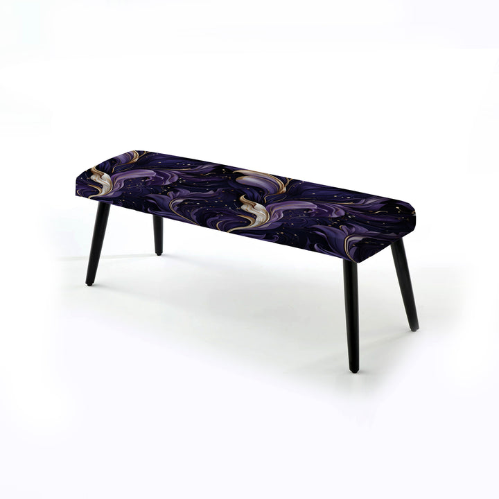 Deep Purple Wave Majesty Glam - Upholstered Accent Bench
