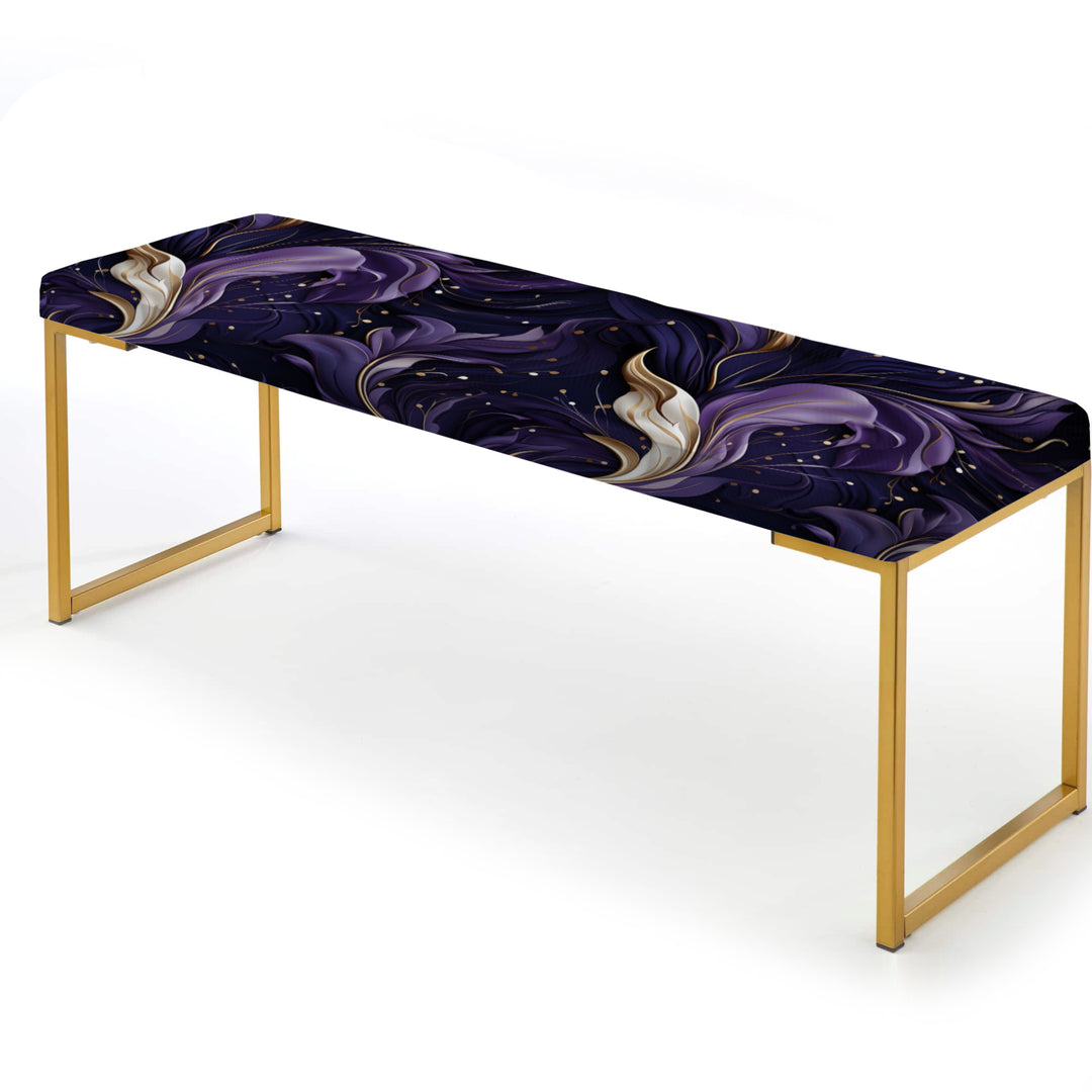 Deep Purple Wave Majesty Glam - Upholstered Accent Bench