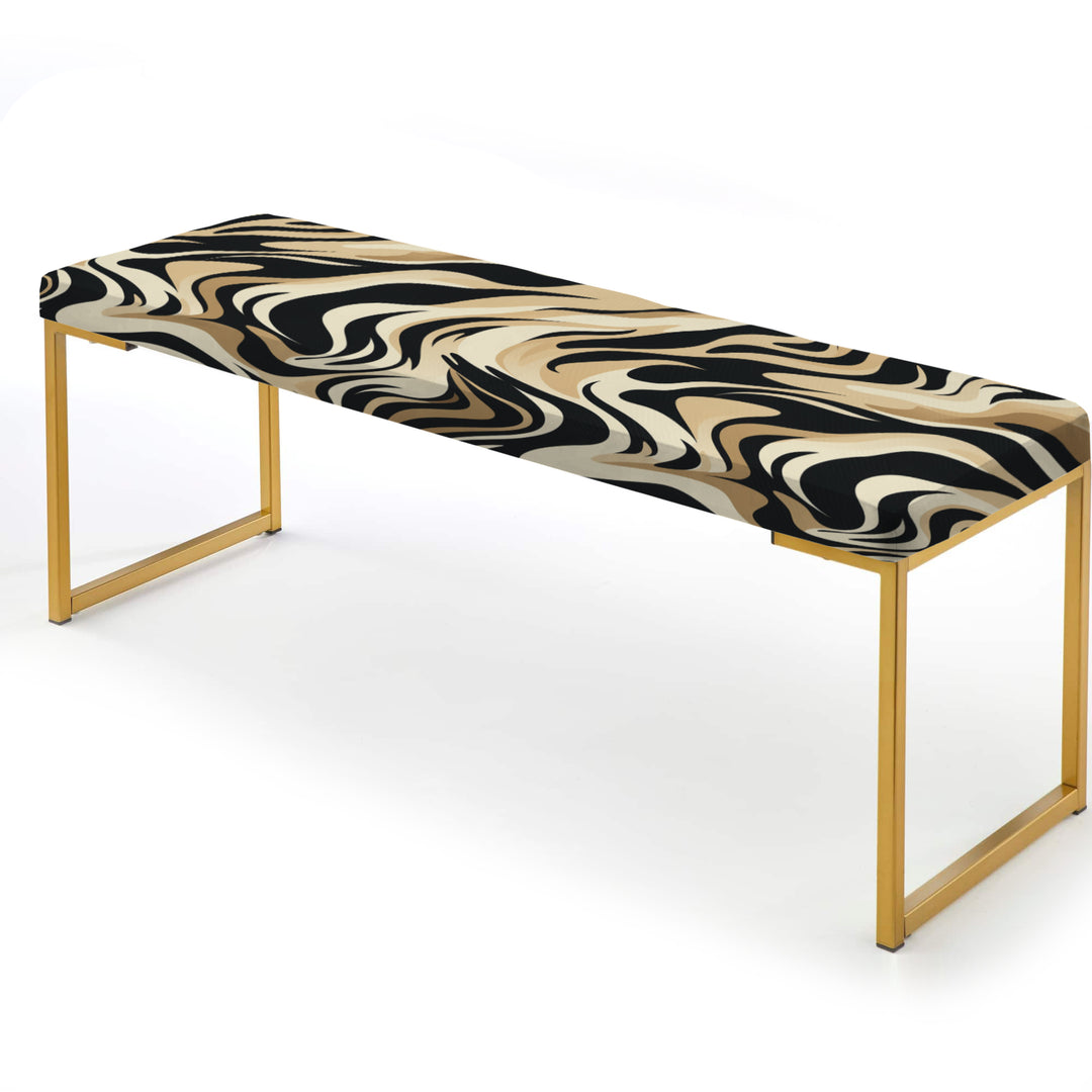 Mocha Zebra Stripes Striped Pattern - Upholstered Accent Bench