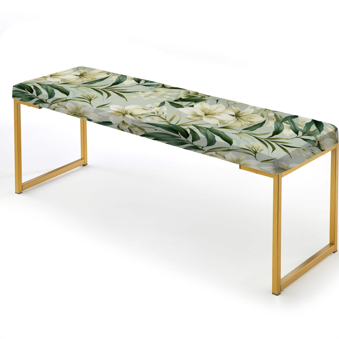 Bamboo Whispers Tropical Pattern - Upholstered Accent Bench