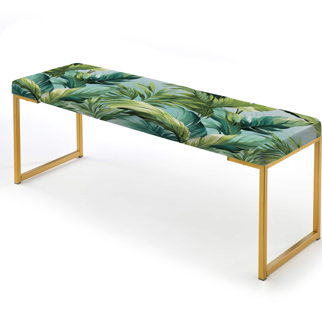Palm Mirage Tropical Pattern - Upholstered Accent Bench