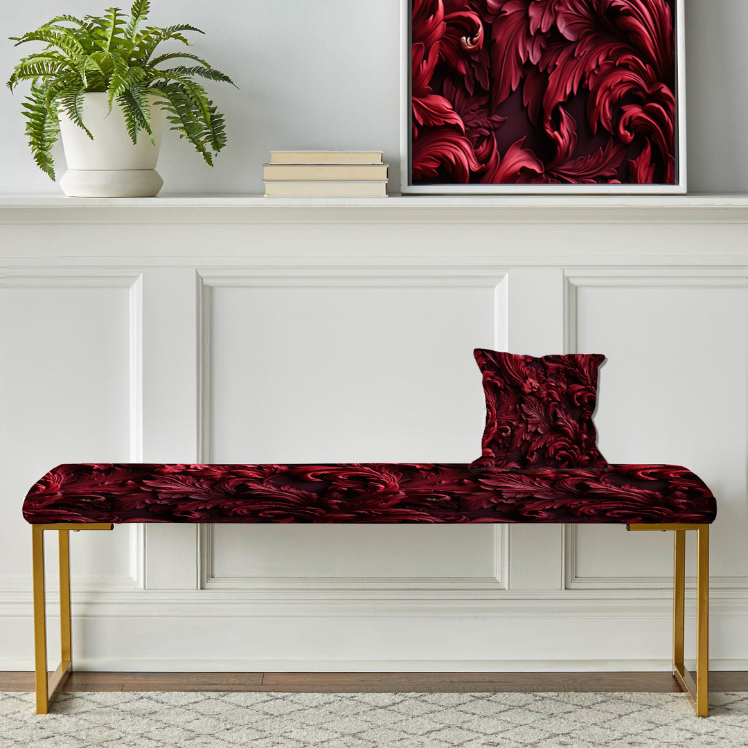 Royal Red  Garden Grace - Upholstered Accent Bench