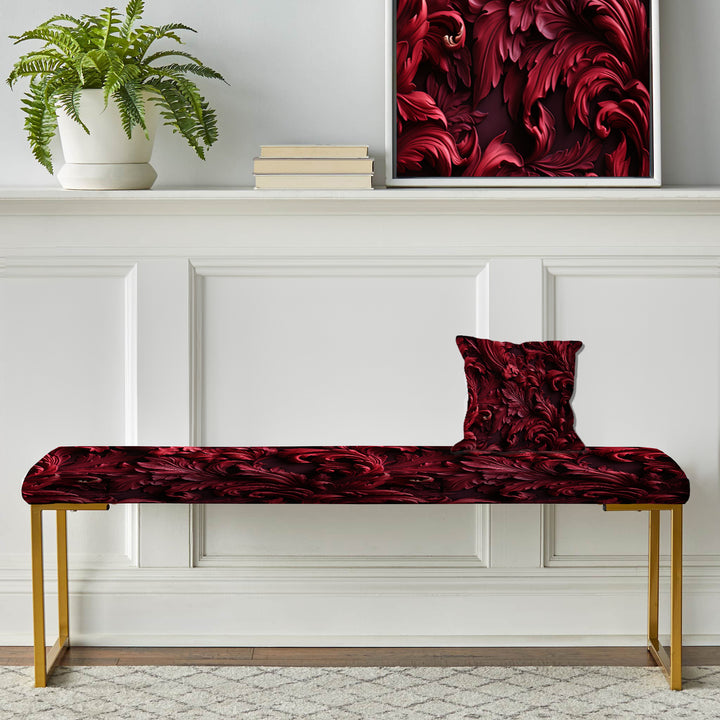 Royal Red  Garden Grace - Upholstered Accent Bench