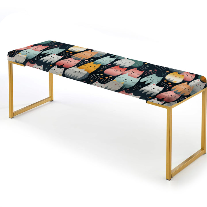 Cute Cat Animal For Nursery - Upholstered Accent Bench