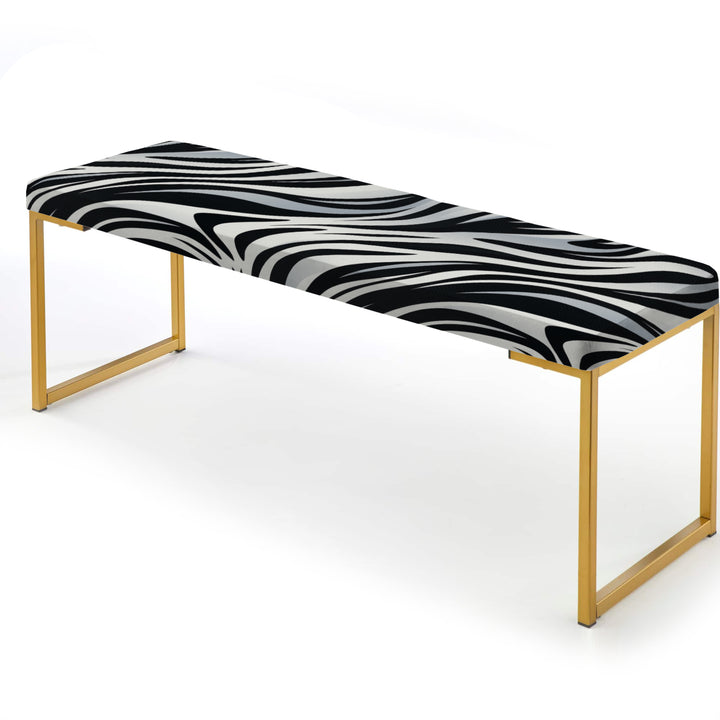 Black And White Zebra Stripes - Upholstered Accent Bench
