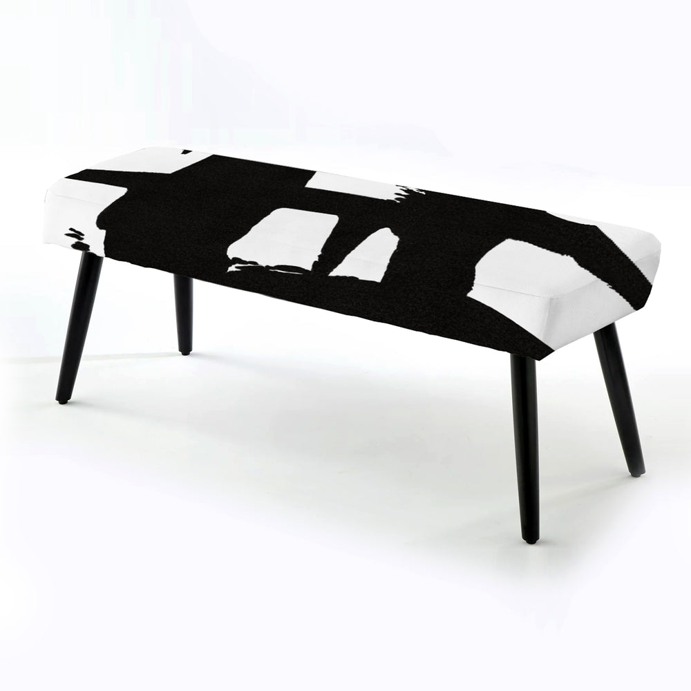 Black & White Crossing Paths II - Upholstered Accent Bench