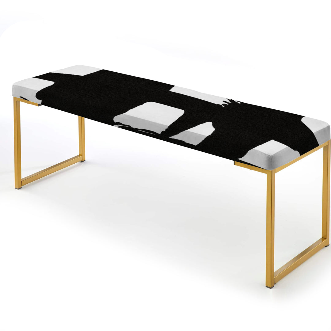 Black &amp; White Crossing Paths II - Upholstered Accent Bench