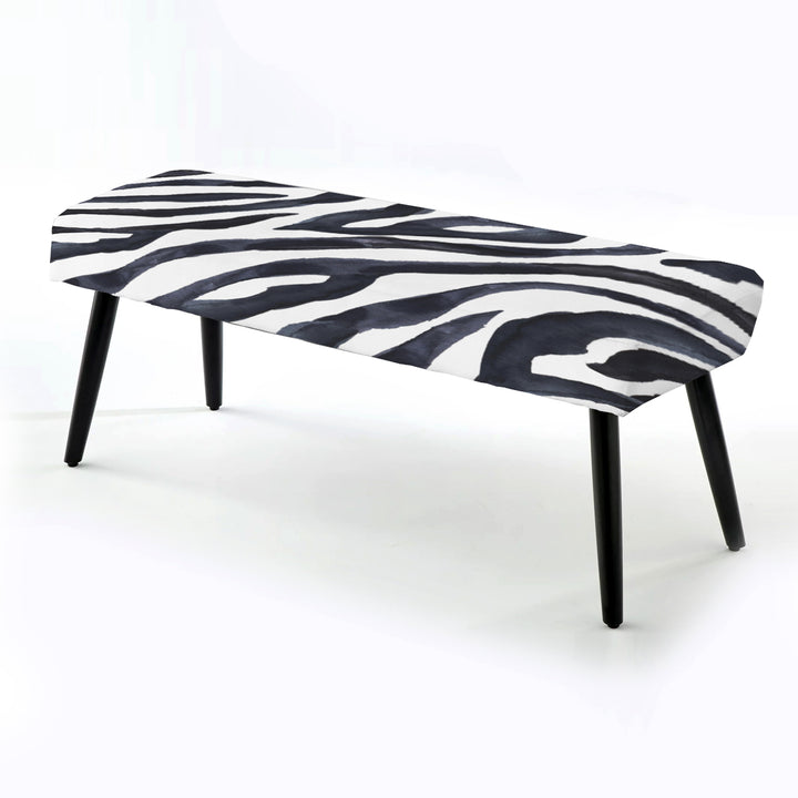 Zebra Striped - Upholstered Accent Bench