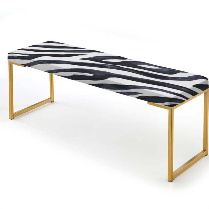 Zebra Striped - Upholstered Accent Bench