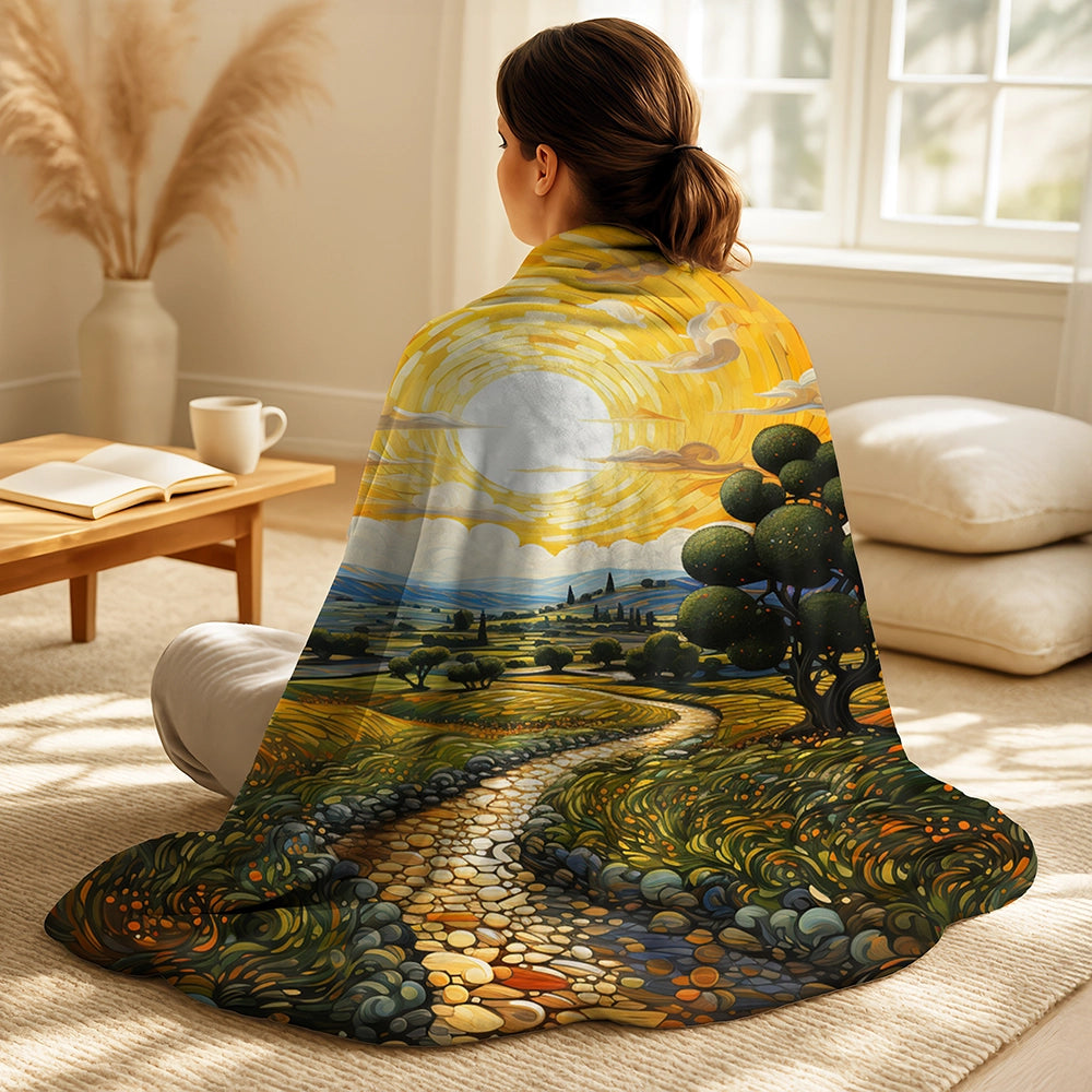 Vangogh Olive Grove In Province - Vangogh Throw Blanket