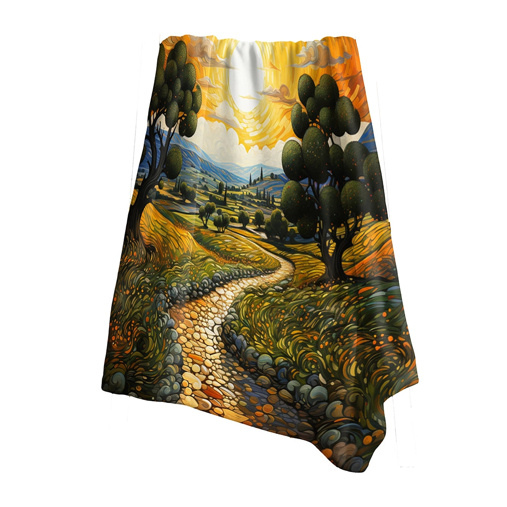 Vangogh Olive Grove In Province - Vangogh Throw Blanket