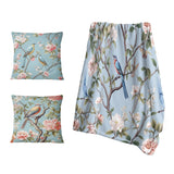 Floral Decorative Blanket Set - Chinoiserie With Birds and Peonies XIII