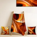 Fractals Decorative Blanket Set - Orange Abstract Warm Fractal Design II