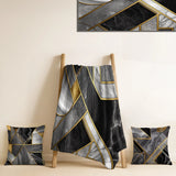 Modern Decorative Blanket Set - Marble Granite Agate With Touches Of Gold III