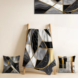Modern Decorative Blanket Set - Marble Granite Agate With Touches Of Gold XV