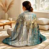 Abstract Minimalism Decorative Blanket Set - Gilded Daydreams VI