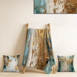 Abstract Minimalism Throw Blanket Set - Gilded Daydreams VII