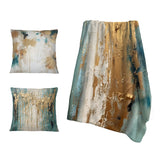Abstract Minimalism Throw Blanket Set - Gilded Daydreams VII