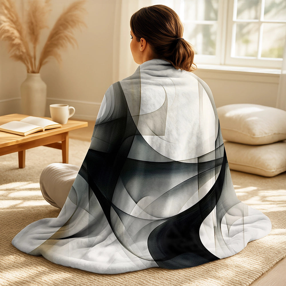 Modern Throw Blanket Set - Abstract Neutral XIV