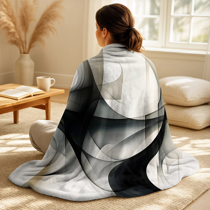Modern Throw Blanket Set - Abstract Neutral XIV