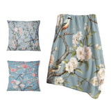 Floral Decorative Throw Blanket - Chinoiserie With Birds and Peonies XVIII