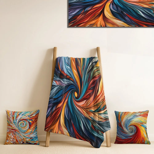 Abstract Spirals Decorative Throw Blanket - Spiral Symphony III