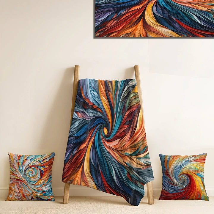 Abstract Spirals Decorative Throw Blanket - Spiral Symphony III