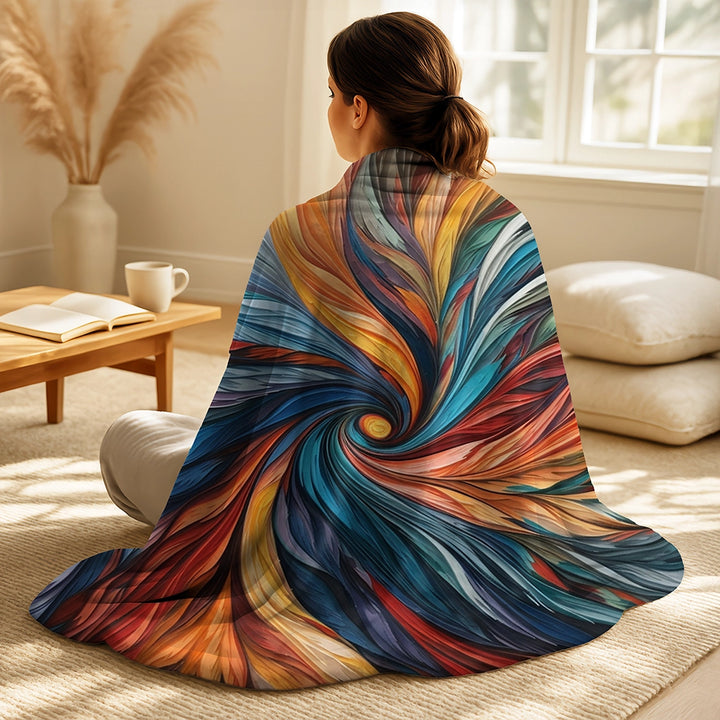 Abstract Spirals Decorative Throw Blanket - Spiral Symphony III