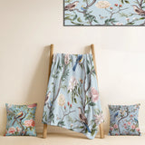 Bird Decorative Throw Blanket - Minimalism Bird On Flowers VII