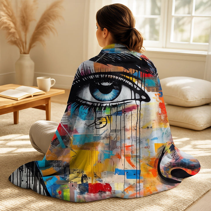 Fashion Throw Blanket Set - Female Pop Art Portrait I