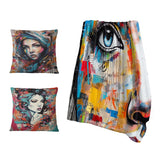 Fashion Throw Blanket Set - Female Pop Art Portrait I