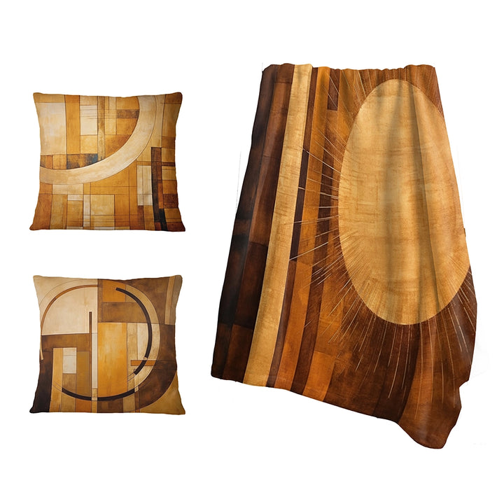 Abstract Shapes Throw Blanket - Bronze Brilliance Symmetry III