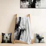 Christianity Throw Blanket - Minimalism Black And White Religious Cross I