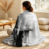 Christianity Throw Blanket - Minimalism Black And White Religious Cross I