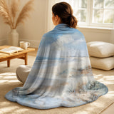 Coastal Ocean Throw Blanket - Coastal Ocean Charm In Winter I