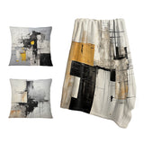 Abstract Painting Decorative Throw Blanket - Beige And Black Divine Simplicity IV