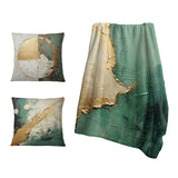 Abstract Painting Throw Blanket - Gold And Green Paint Fusion II