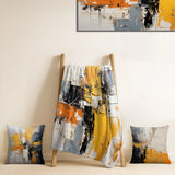 Abstract Collages Throw Blanket - Abstract yellow and black collage II
