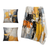 Abstract Collages Throw Blanket - Abstract yellow and black collage II