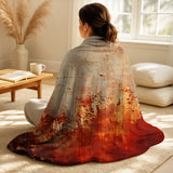 Abstract Collages Throw Blanket - Orange Chaos Collage III