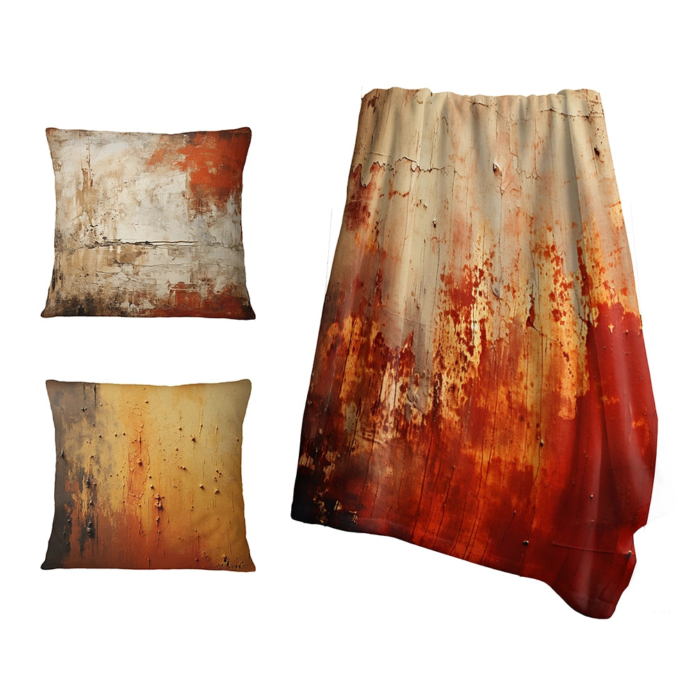 Abstract Collages Throw Blanket - Orange Chaos Collage III