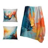Abstract Painting Throw Blanket Set - Colorful Abstract Expression I