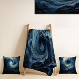 Tachisme Throw Blanket - Blue and white Emotional spiral 1