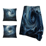 Tachisme Throw Blanket - Blue and white Emotional spiral 1