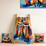 Fruits Decorative Throw Blanket Set - Mexican Drums music instruments IV