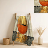 Japan Throw Blanket Set - Gold Japanese sunset on lake