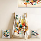 Modern Throw Blanket - Multi-Color Watercolor Geometric Art IV