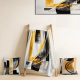 Abstract Decorative Throw Blanket Set - Glam Art Deco Abstract II