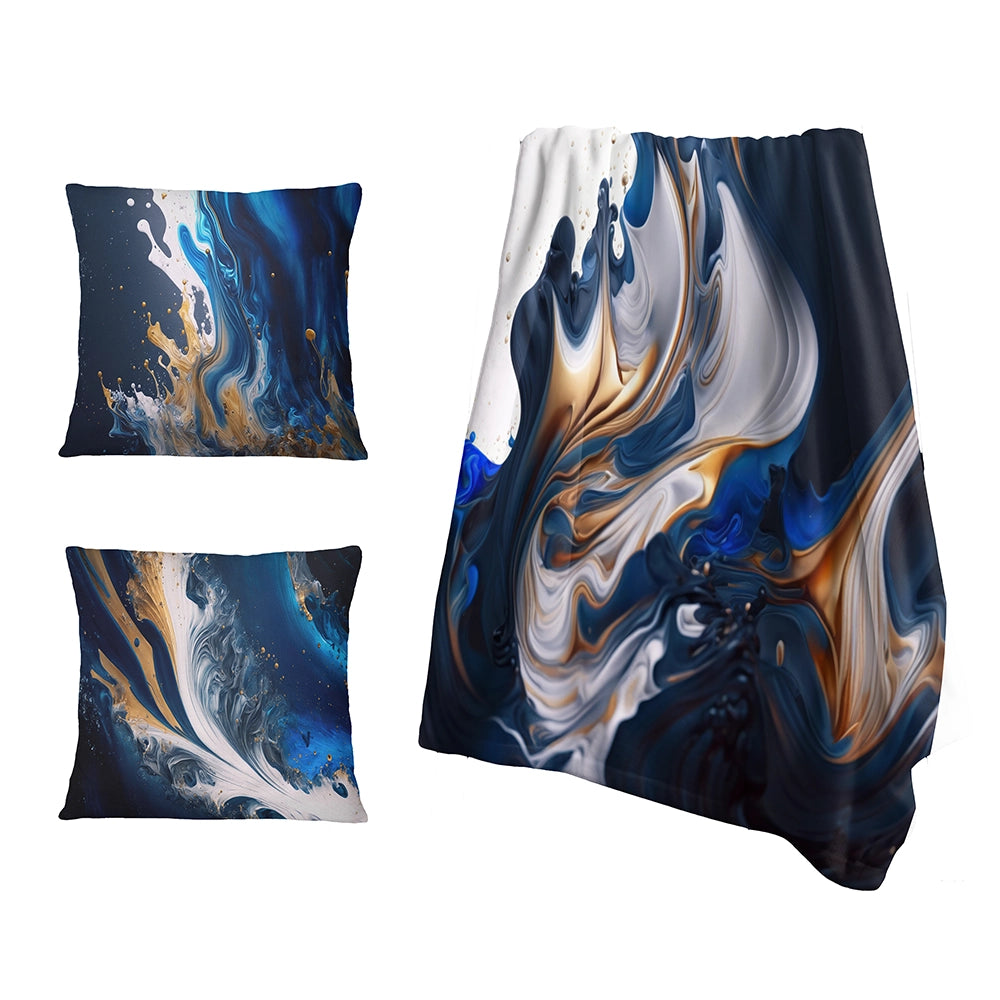 Abstract Throw Blanket - Ice Paint Splash V