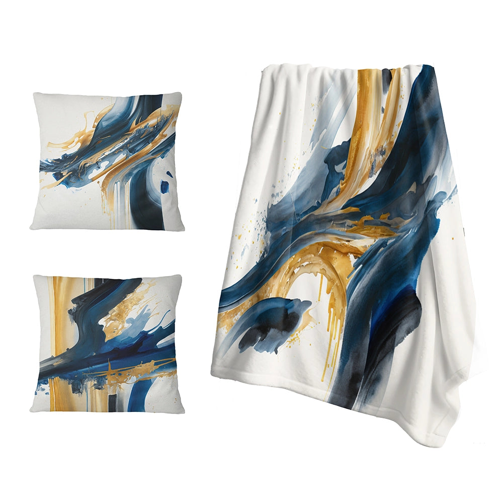 Abstract Spirals Throw Blanket Set - Stylish Spiral Abstract VI